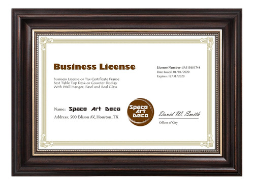 Marco Licencia Comercial De 5.5x8.5, Marco Certificado ...