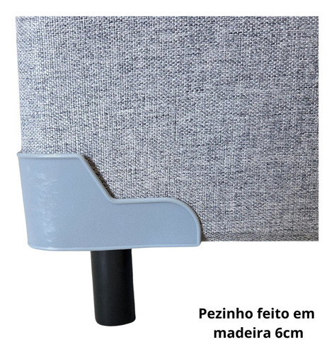 Box Baú Casal Linho Cinza 1,38x1,88 So1clique Pistão