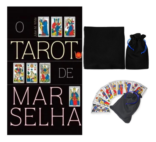 Tarô De Marselha + Livro + Toalha + Saquinho Proteção Cartas