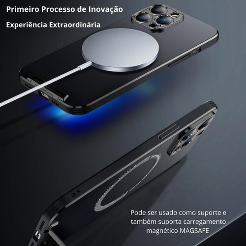 Capa Case Magsafe Luxo Suporte Embutido P/ iPhone 14 Pro Max