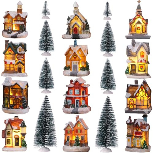 Conjunto De 12 Casas De Invierno Aldea De Navidad 12 Á...