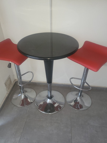 Silla Alta Taburete X 2 Y Mesa Alta Bar Regulables