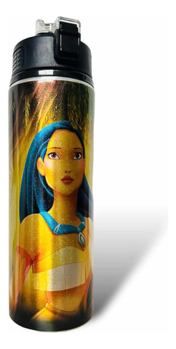 Cilindro Para Agua Pocahontas Personalizado Color Amarillo