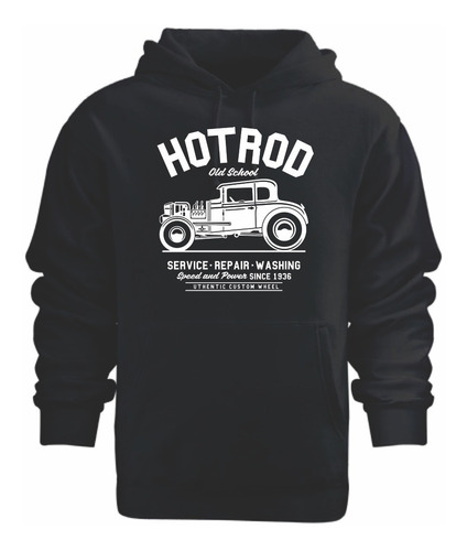 Buzo Hot Rod Service Algodon Friza Estampa De Frente