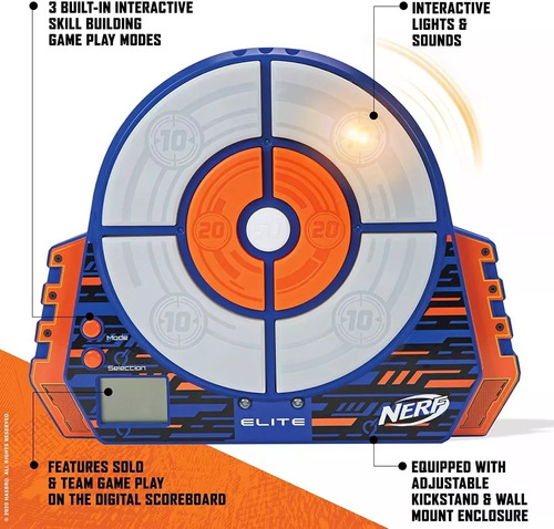 Nerf Elite Digital Target Tiro Al Blanco Digital Nerf Azul