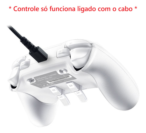 Controle Xbox Series Razer Wolverine V2 Chroma- Com Fio Branco