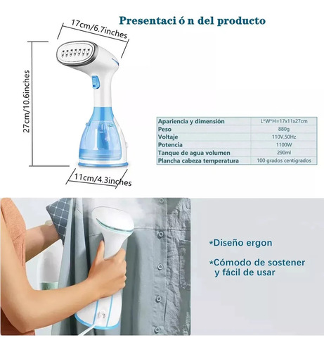 Plancha De Vapor Vertical Portátil Para Ropa
