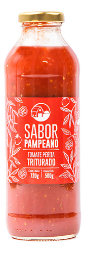 Salsa de Tomate Perita Triturado Botella de Vidrio 500 gramos Sabor Pampeano