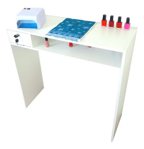 Mesa Manicure 84 Cm Comprimento + Armário Mdf