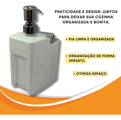 Porta Esponja Com Bomba Fixação Adesiva Para Cozinha