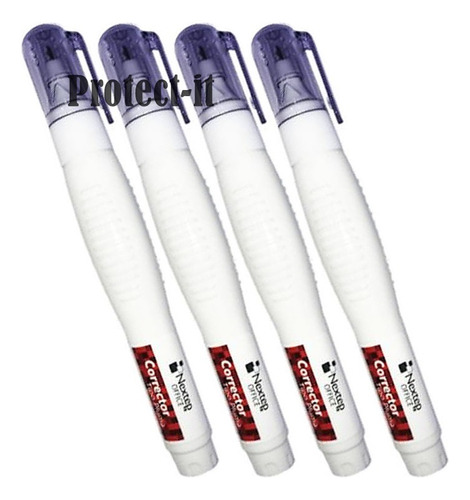 4 Correctores Liquidos Tipo Pluma 8ml C/u Con Punta Metalica