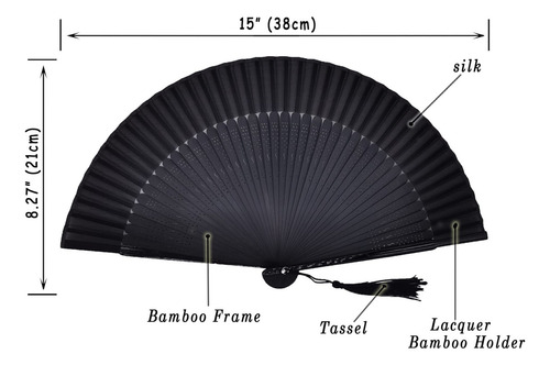Abanico Plegable De Mano De 21cm Para Mujer, Abanico