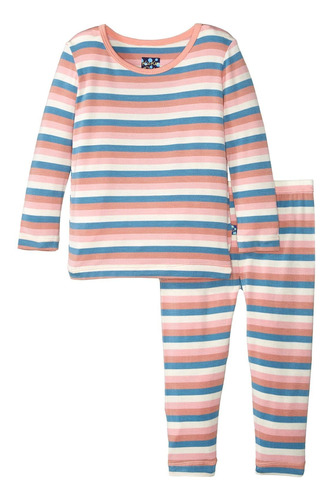 Conjunto De Pijama Manga Larga Kickee Pants, 3-6 Meses, Sal.