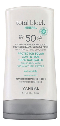 Protector Solar Total Block  Mineral Fps 50 Yanbal 80g