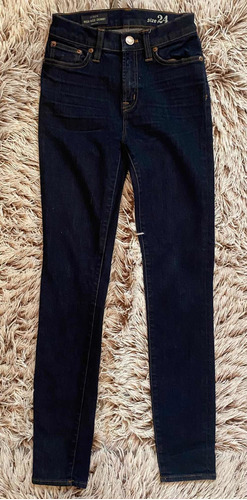 Jean J. Crew Skinny Cintura Alta Azul Mujer Talla 24