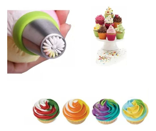 Kit Confeiteiro 12 Bicos Russos Confeitar Aço Inox Doces Tamanho Médio