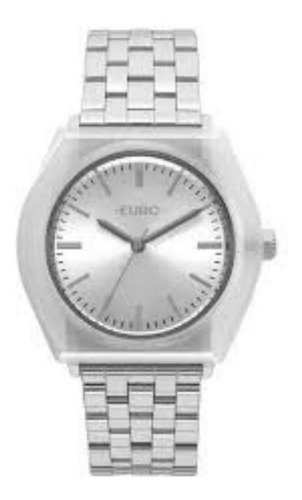 Relogio Feminino Prata Euro Caixa Branca Fashion Eu2035yna
