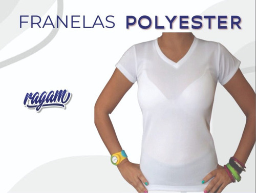 Franela Blanca De Poliester Por Doc. Cuello Redondo O V