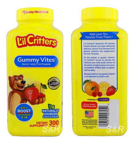 Vitaminas Osito Niños L'il Critters 300 Gomitas 