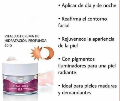 Crema De Hidratación Profunda 50g Vital Just Envío Gratis