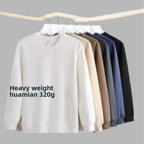 Sudadera Con Cuello Redondo De Algodón Pesado Para Hombre