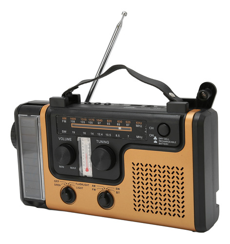 Radio De Emergencia Portátil Led Solar Con Manivela