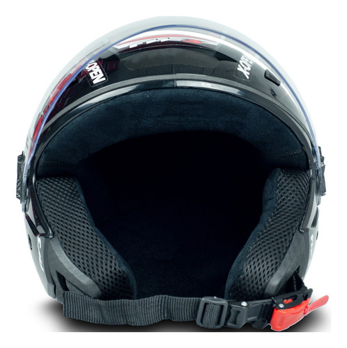 Imagem 4 de 6 de Capacete Fw3 Para Moto X Open Preto Vermelho Tamanho 58