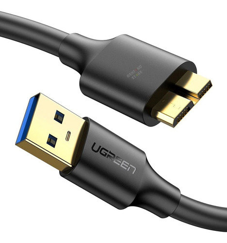 Cable micro USB B 3.0 compatible con Samsung S5 Hd externo de 2 m, color negro