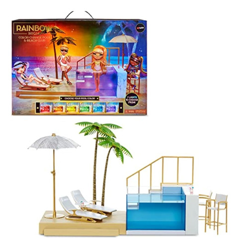 Rainbow High Color Change Pool & Beach Playset: 7-in-1 Light