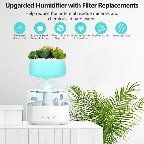 Humidificador Difusor Efecto Lluvia 450ml Maceta Para Planta