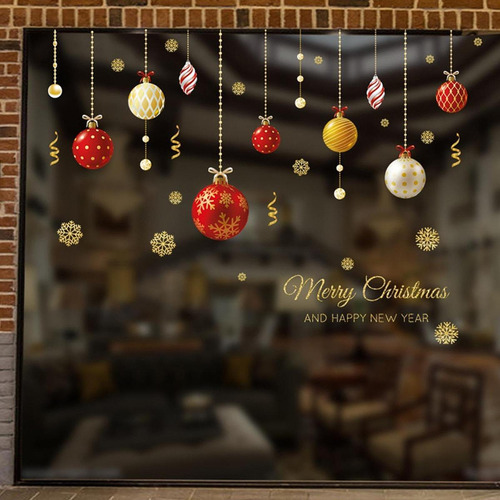 Decorativo Para Ventana De Navidad, Decoración Navideña,
