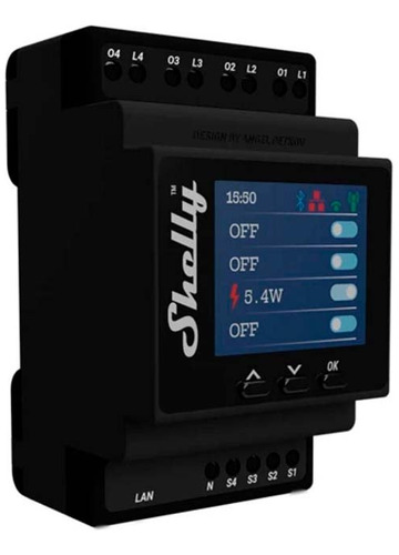 Interruptor Relay Inteligente Wifi Ethernet Pro 4pm Shelly