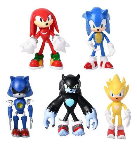 Lutfi Sonic Anime The Hedgehog Toys - Paquete De 5 Figuras D