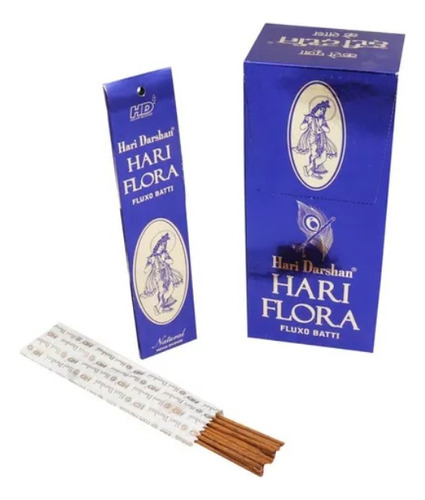 4 Incienso Hindú Darshan Hari Flora Con 25 Gramos De Varitas