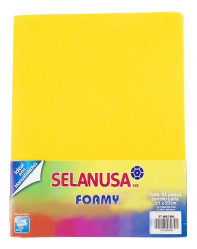 Foamy Tamaño Carta Liso 24 Pzas Manualidad Selanusa Color Amarillo canario