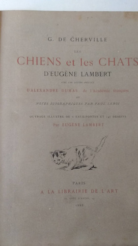 Les Chiens Et Les Chats Lambert Paris 1888 Prefacio De Dumas