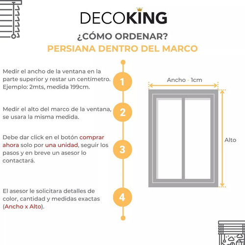 Persiana Enrollable Blackout Decoking 180x140 Cm 1 Pieza