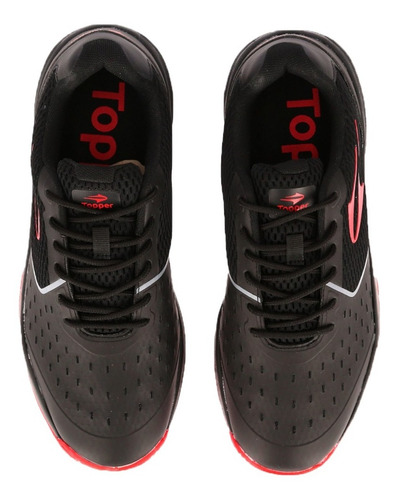 Imagen 4 de 7 de Zapatillas Topper Padel Hombre Tpadel Negro-rojo Cli