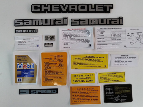 Chevrolet Samurai Calcomanias Y Emblemas