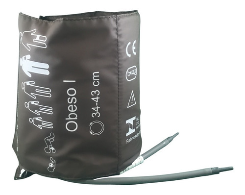 Braçadeira Obeso I Com Manguito Duas Vias Monitor Dixtal Cor Marrom