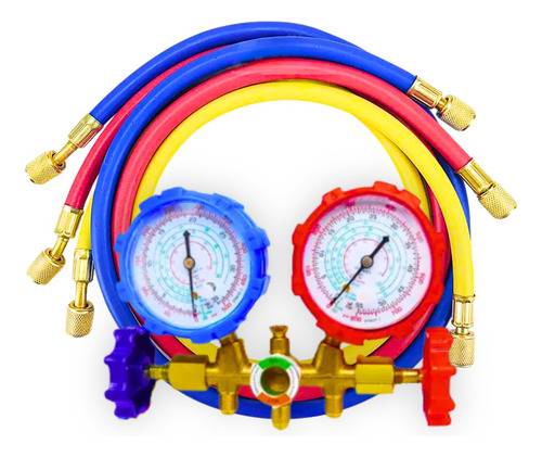 Manifold Ar Condicionado R134 R12 R22 R404 + Mangueiras 90cm