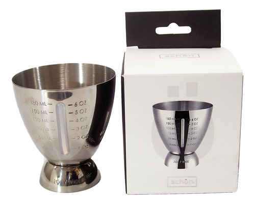 Jigger Schon Medidor Tragos Con Medidas 180ml Acero Inox