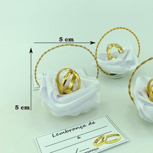 Kit Lembrancinha Casamento Cestinha Aliancinhas Branco 70 Un