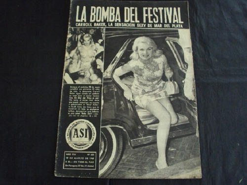 Revista Asi # 635 (19/03/1968) Carrol Baker En Argentina