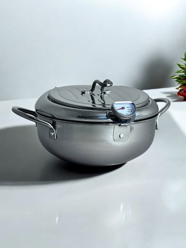 Fritadeira Japonesa Fryer Aço Inox 29 Cm 4,2l Com Termômetro