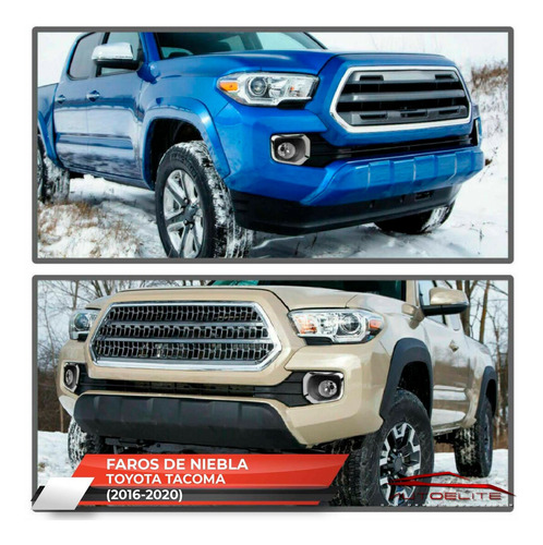 Imagen 7 de 10 de Kit Faros Niebla Toyota Tacoma 2016 2017 2018 Bisel Cromado