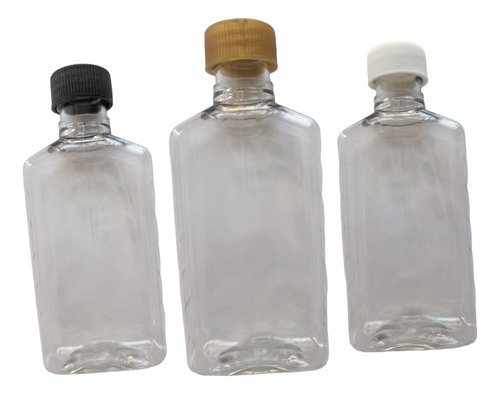 20 Botella Mini Tequilera Cuadrada De Plástico 60ml Mayoreo