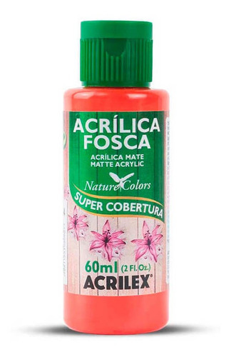Tinta Acrílica Fosca Acrilex Para Artesanato 60ml - Cores Cor Tangerina