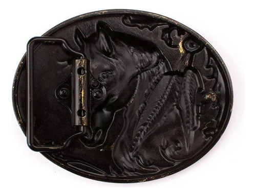 A Hebilla De Vaquero Con Cabeza De Caballo Dorada For Hombre