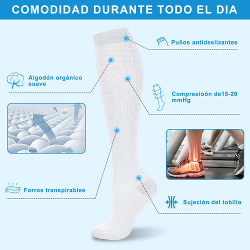 Calcetines De Compresión Para Mujeres Y Hombres, 3 Pares